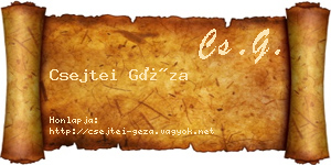 Csejtei Géza névjegykártya