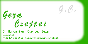 geza csejtei business card